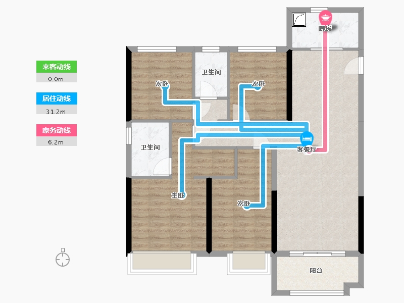 河北省-沧州市-保利·拉菲公馆-113.00-户型库-动静线