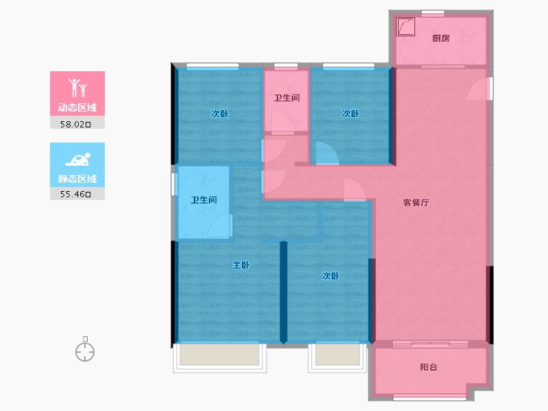 河北省-沧州市-保利·拉菲公馆-113.00-户型库-动静分区