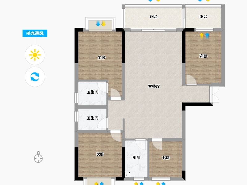 云南省-红河哈尼族彝族自治州-西湖1901-108.00-户型库-采光通风