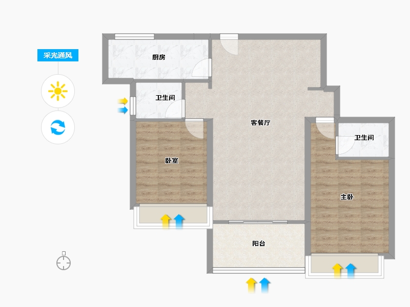 湖南省-永州市-九州清华园-88.00-户型库-采光通风