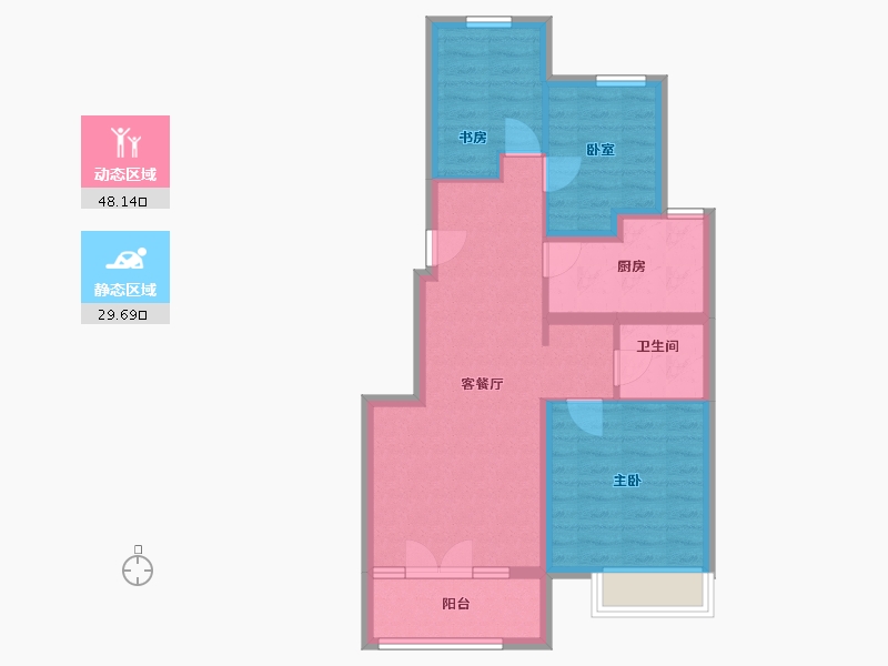 河北省-张家口市-远洋尚东万和-80.00-户型库-动静分区