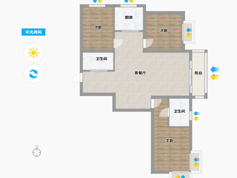 山西省-太原市-太药D小区-100.00-户型库-采光通风