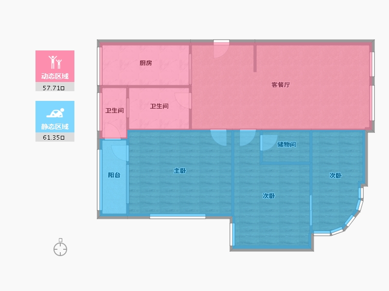 上海-上海市-城丰小区-109.00-户型库-动静分区