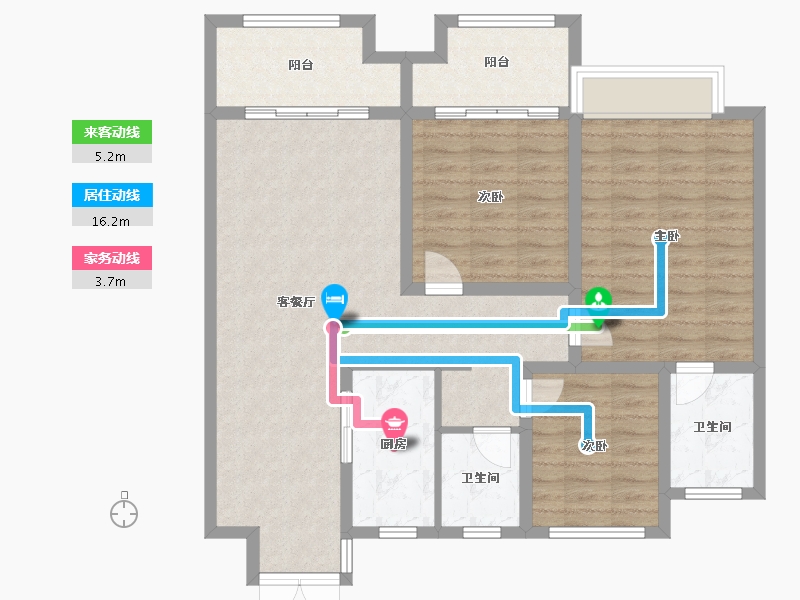 江苏省-宿迁市-泗洪县高庄花园-100.27-户型库-动静线