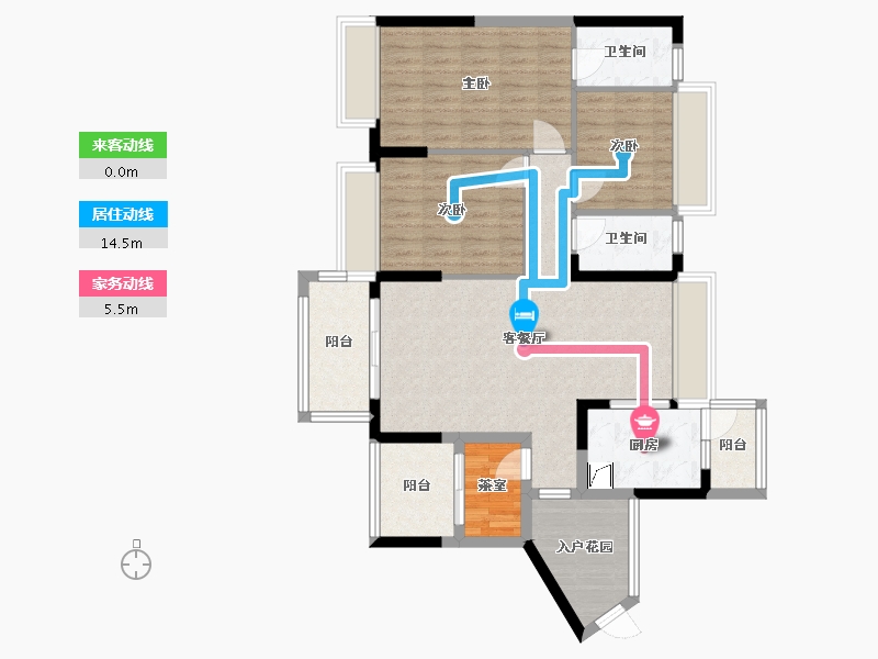 广东省-佛山市-鸿安花园-97.85-户型库-动静线