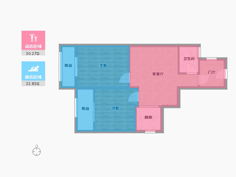 上海-上海市-纪念社区-64.00-户型库-动静分区