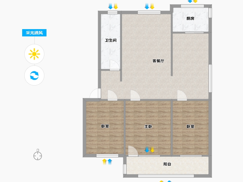 河南省-郑州市-111-90.00-户型库-采光通风