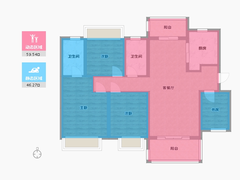 四川省-德阳市-吾悦华府-103.00-户型库-动静分区