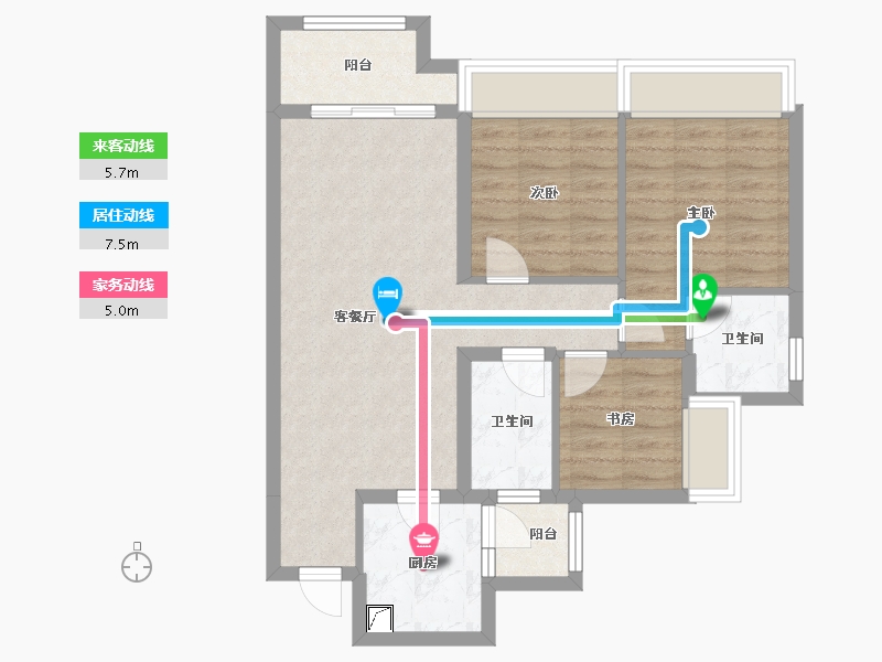 重庆-重庆市-绿地城际空间站-94.61-户型库-动静线