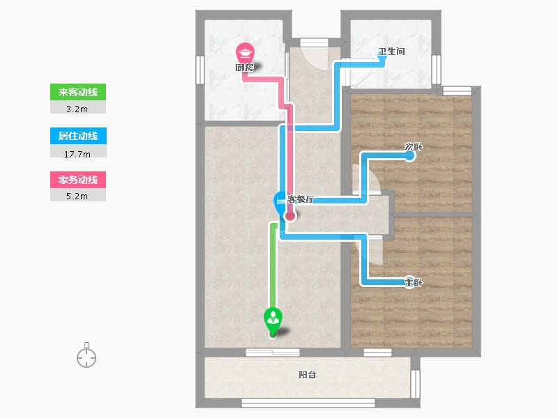 湖北省-武汉市-汉悦府·坤璟-90.00-户型库-动静线