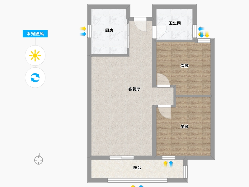 湖北省-武汉市-汉悦府·坤璟-90.00-户型库-采光通风