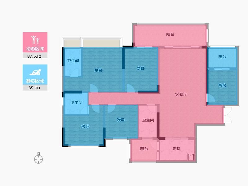 广东省-韶关市-白云天滨江壹号-148.00-户型库-动静分区