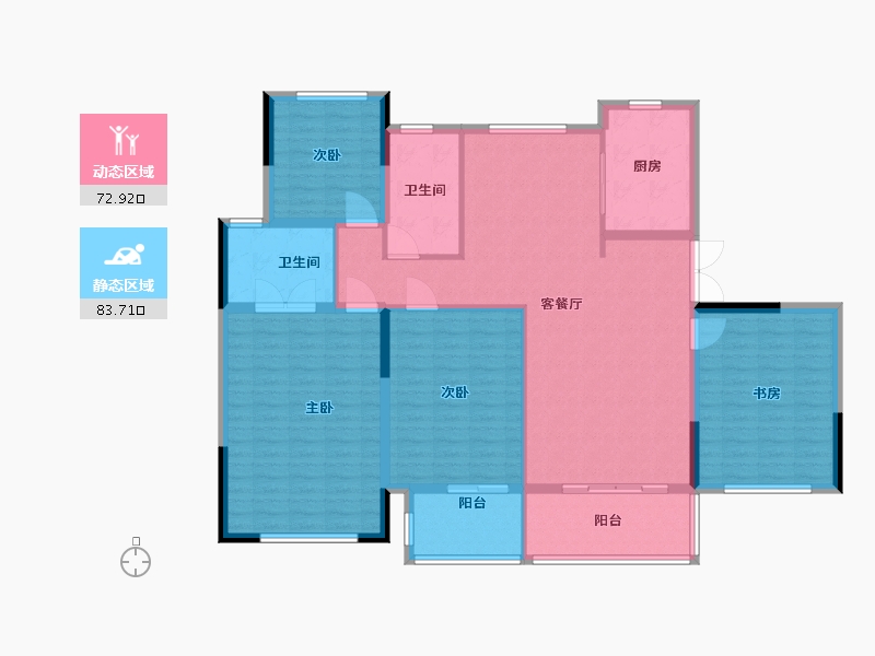 江苏省-扬州市-瘦西湖花园-143.00-户型库-动静分区