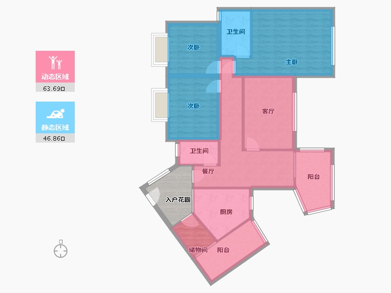 四川省-成都市-凯丽滨江花园-147.00-户型库-动静分区