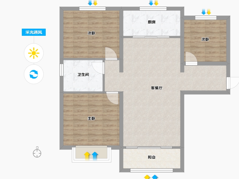 山西省-晋中市-状元府-85.00-户型库-采光通风