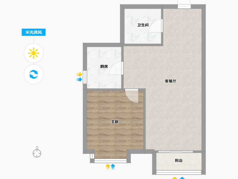 河北省-廊坊市-盛世家园-65.00-户型库-采光通风