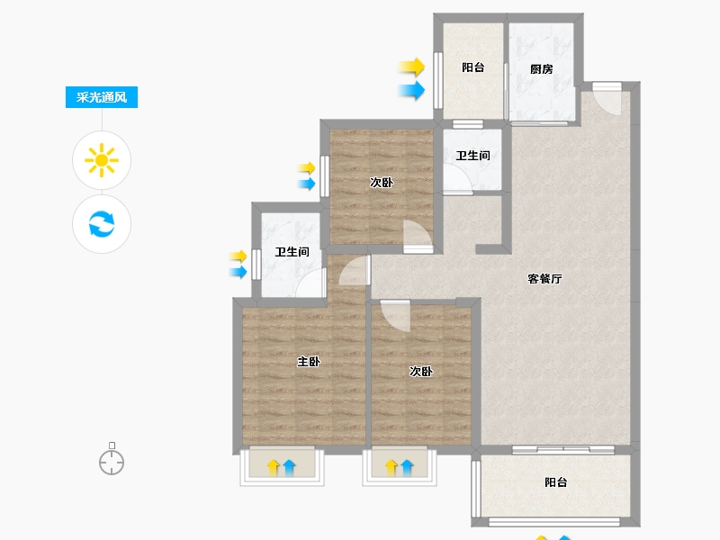 福建省-泉州市-津汇红树湾-84.00-户型库-采光通风