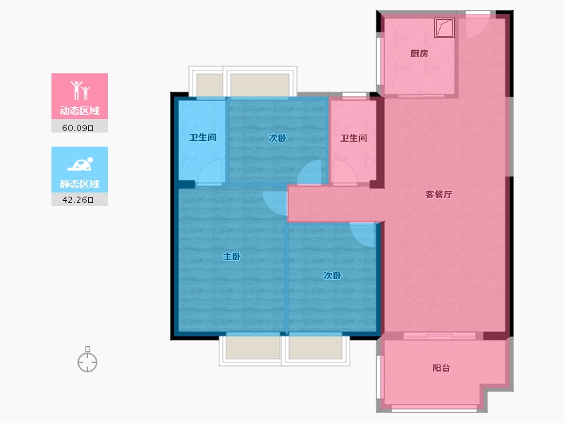 湖南省-湘潭市-碧桂园黄金时代-99.50-户型库-动静分区