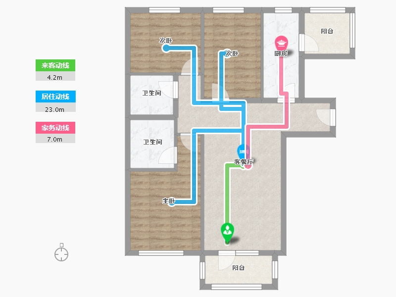 北京-北京市-亦庄·北岸-1号楼-90.38-户型库-动静线