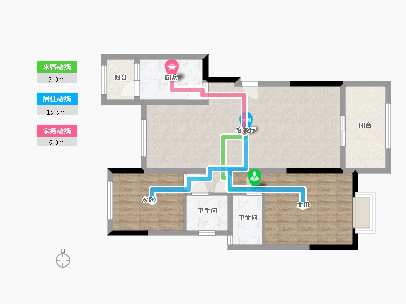 四川省-绵阳市-瑞弘恒跃名苑-84.00-户型库-动静线