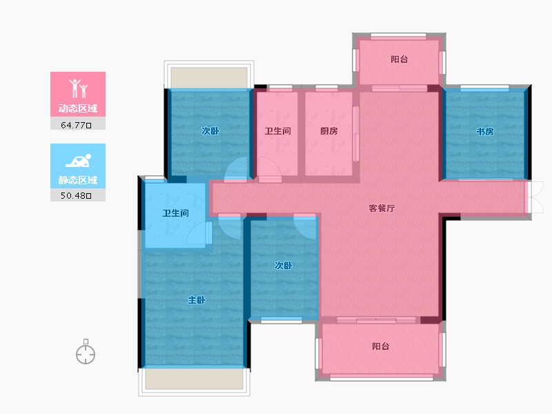 湖南省-永州市-大宁府2期-110.40-户型库-动静分区