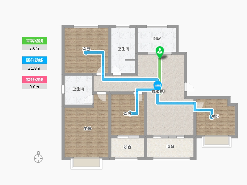 山东省-菏泽市-统汇凤凰城B区-130.00-户型库-动静线