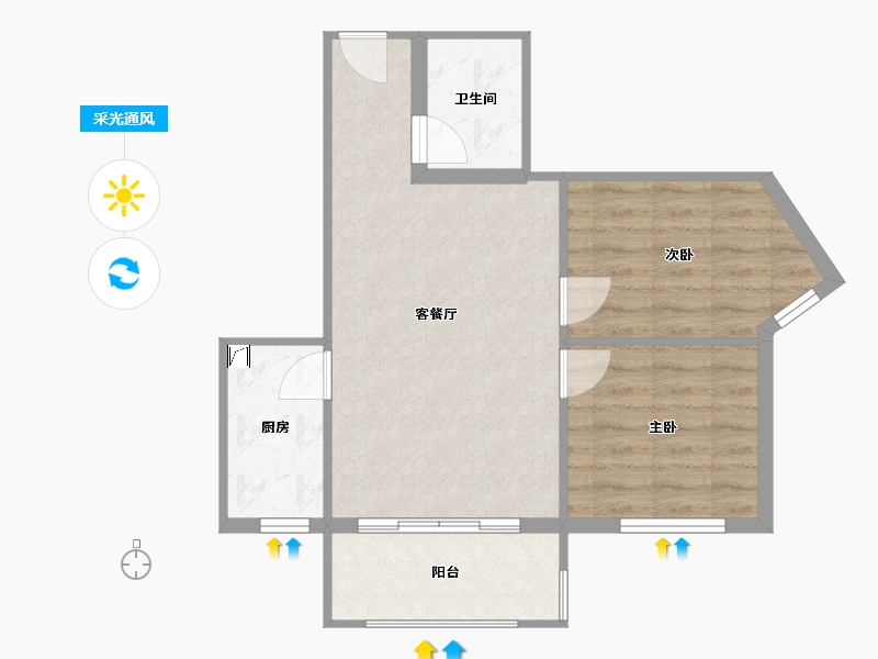 北京-北京市-望坛新苑-74.92-户型库-采光通风