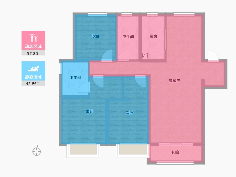 河北省-石家庄市-臻樾府-88.00-户型库-动静分区