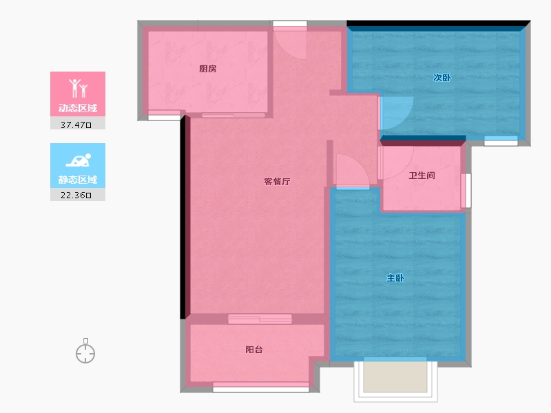 福建省-厦门市-钟宅南苑-65.00-户型库-动静分区