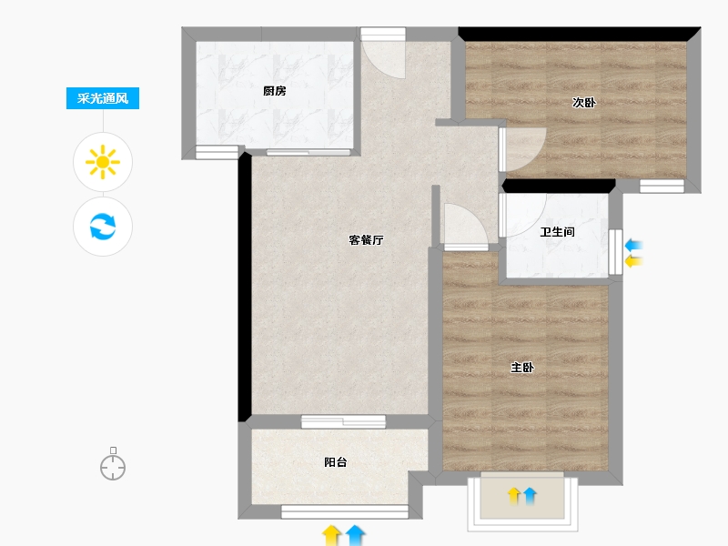 福建省-厦门市-钟宅南苑-65.00-户型库-采光通风