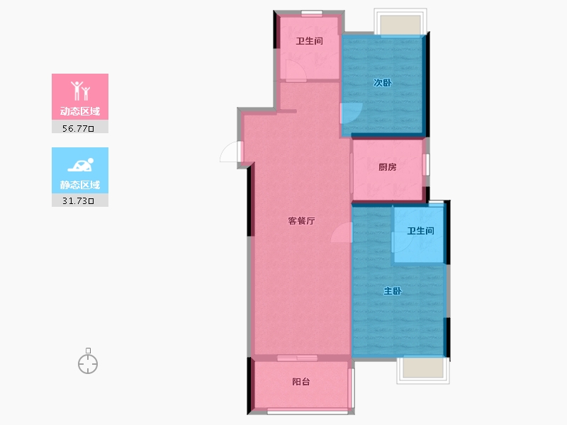 福建省-漳州市-保利世贸璀璨滨江-80.00-户型库-动静分区