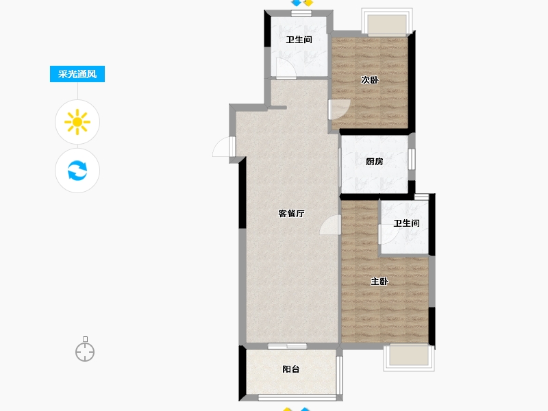 福建省-漳州市-保利世贸璀璨滨江-80.00-户型库-采光通风