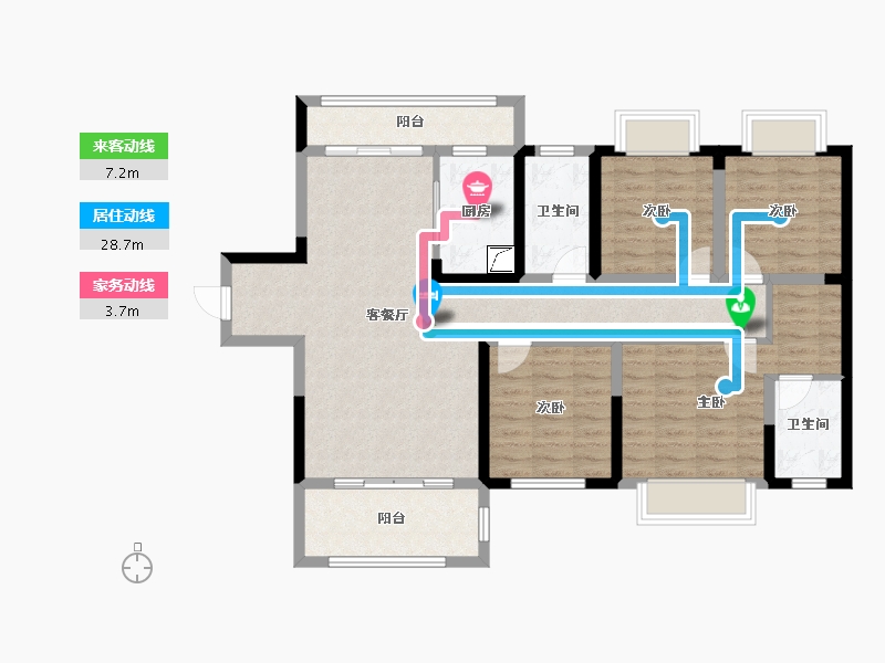 湖南省-长沙市-鑫湘雅韵-110.01-户型库-动静线