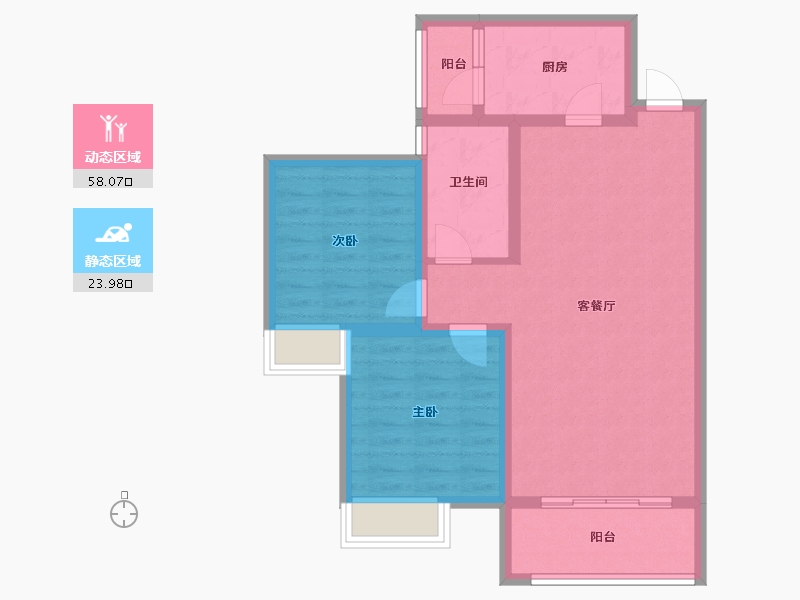 四川省-成都市-锦城逸景E区-75.00-户型库-动静分区