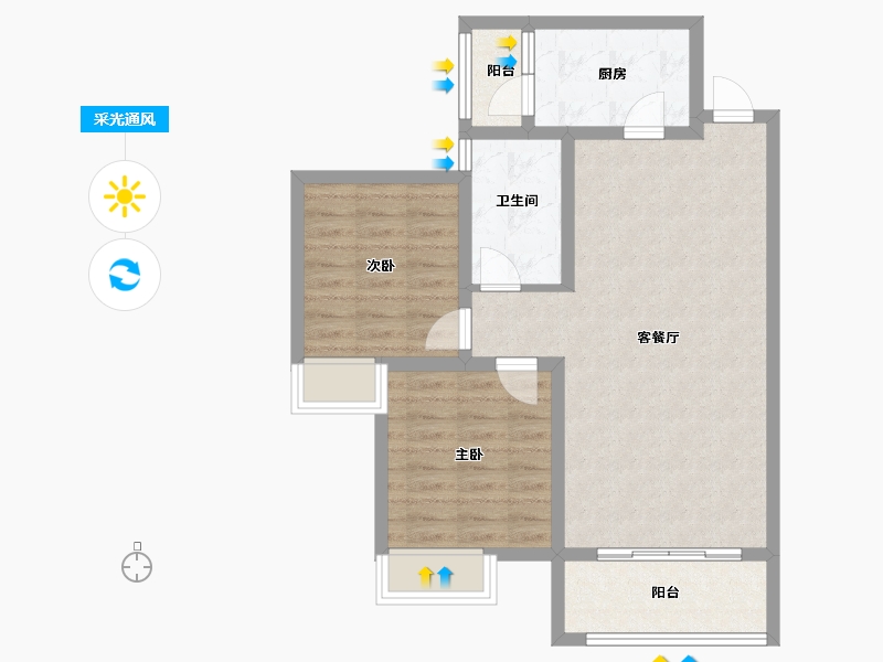 四川省-成都市-锦城逸景E区-75.00-户型库-采光通风