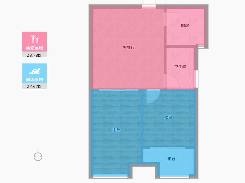 山东省-潍坊市-锦程公寓-60.40-户型库-动静分区