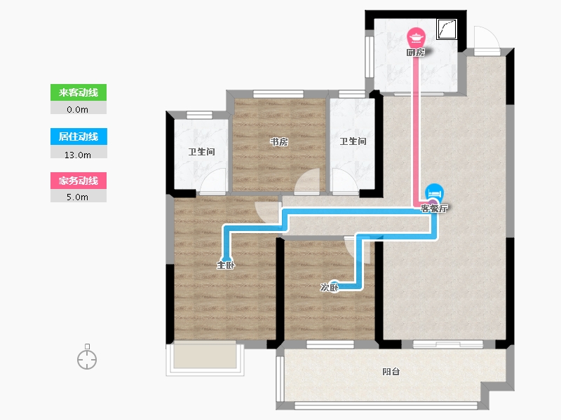 湖北省-宜昌市-东湖雅居-88.88-户型库-动静线