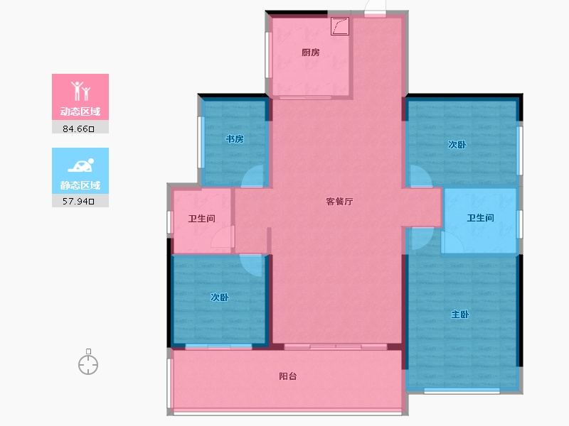 广西壮族自治区-贵港市-盛世荷悦府-130.00-户型库-动静分区