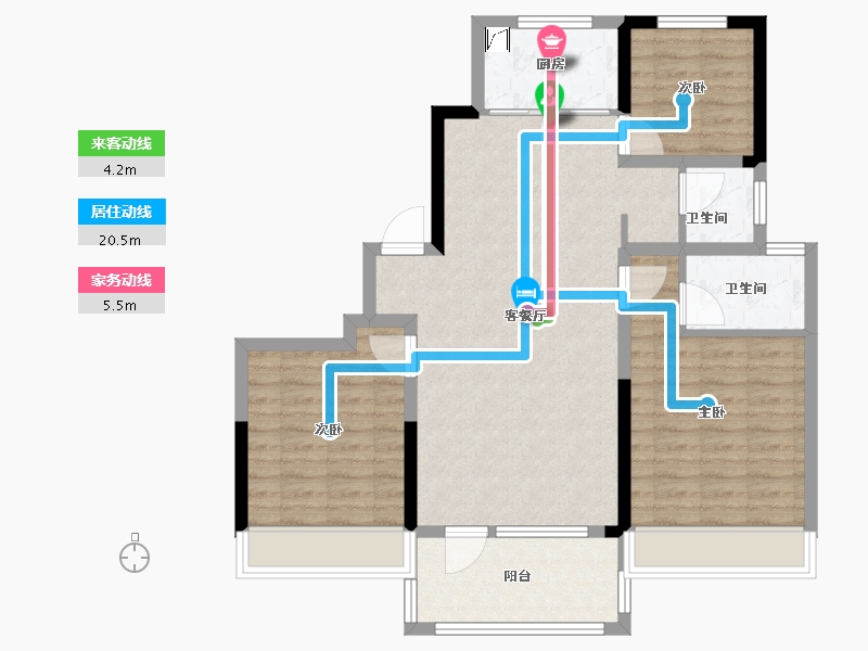 山东省-济宁市-九巨龙龙城公馆-89.90-户型库-动静线