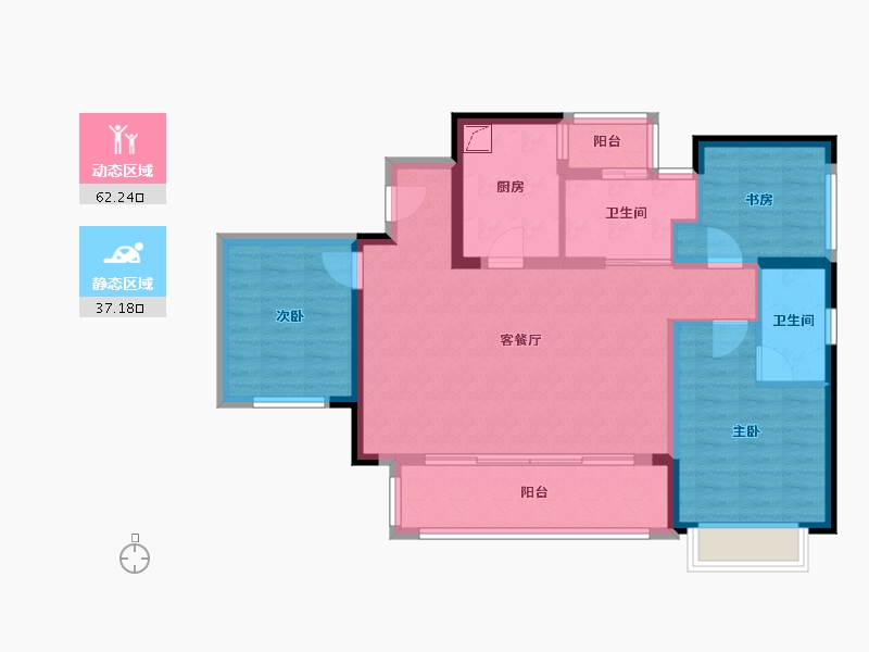 四川省-成都市-首钢璟辰里-92.00-户型库-动静分区