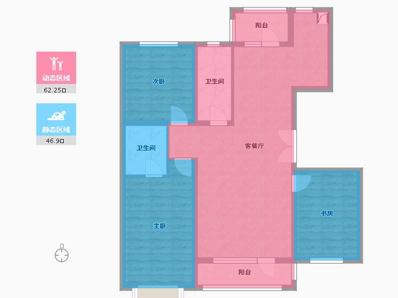 辽宁省-辽阳市-河畔尊邸-110.00-户型库-动静分区