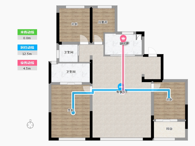 浙江省-宁波市-槐望观邸-120.00-户型库-动静线