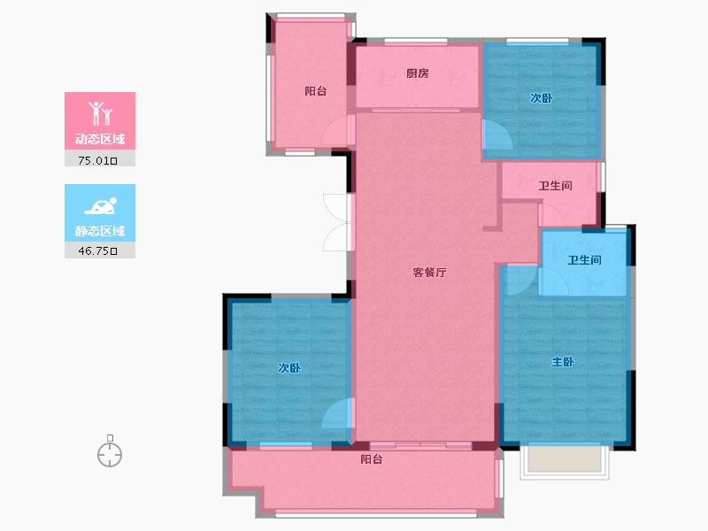 新疆维吾尔自治区-巴音郭楞蒙古自治州-融城上院-110.00-户型库-动静分区