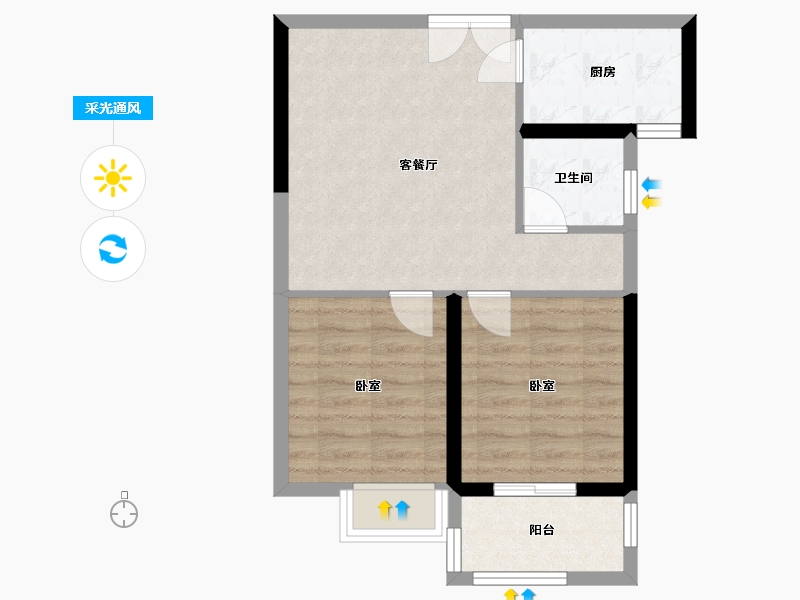 山东省-济南市-东城俪景-56.00-户型库-采光通风