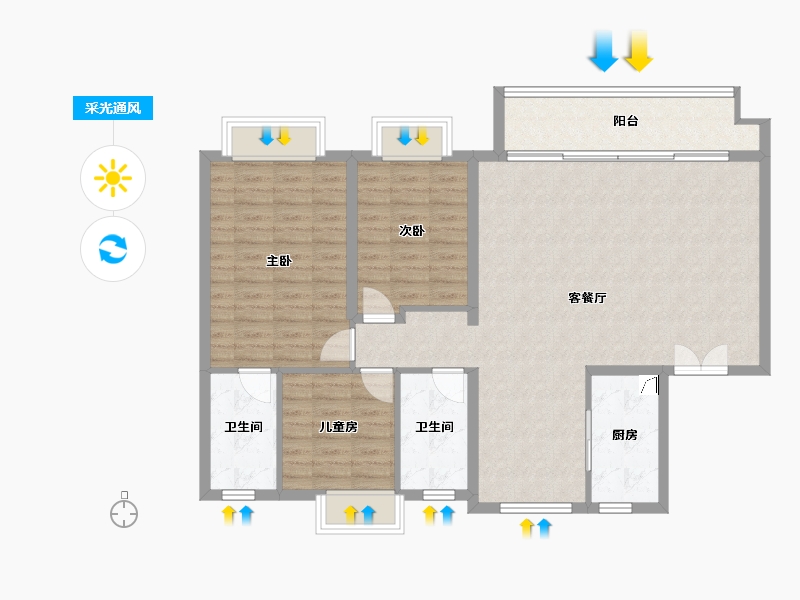 江西省-九江市-融创政务一号-115.00-户型库-采光通风