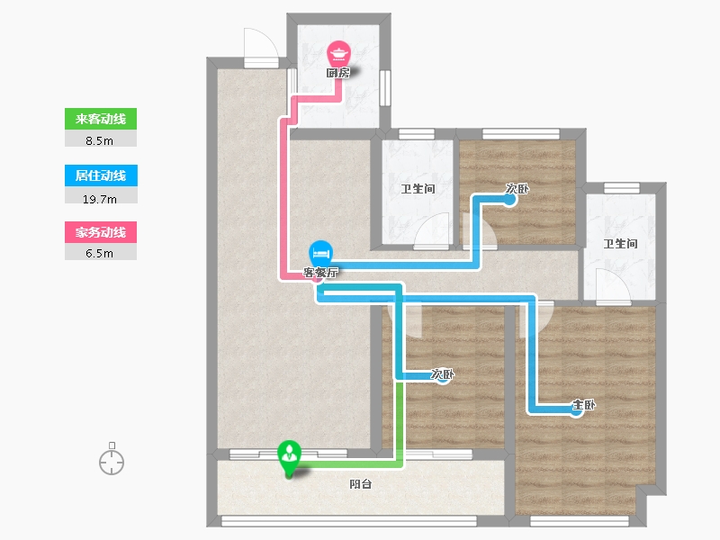 浙江省-杭州市-中海河映云集-83.00-户型库-动静线