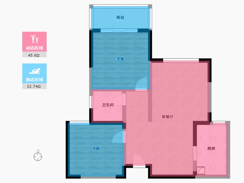 江苏省-南京市-山水云房-77.64-户型库-动静分区