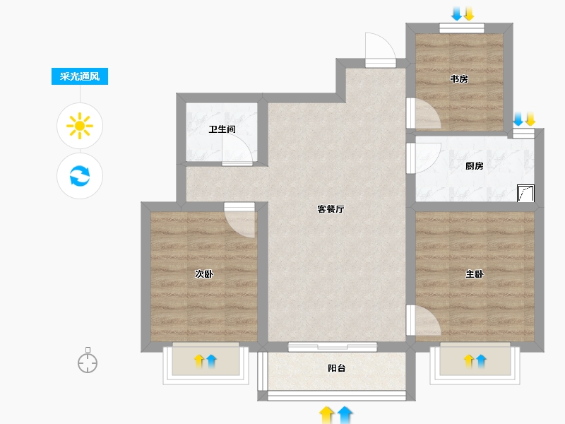 河北省-邯郸市-永丰嘉苑-77.00-户型库-采光通风