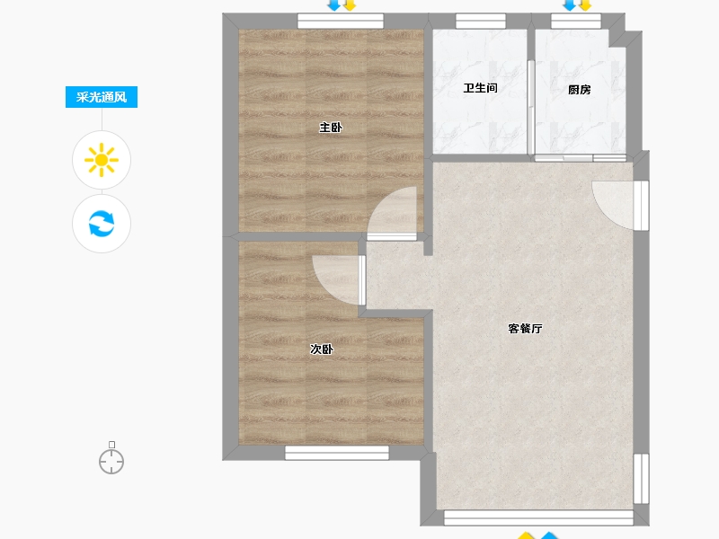 广东省-广州市-沙园七街9号-41.90-户型库-采光通风