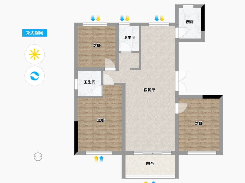 河北省-承德市-承德一号公馆-112.00-户型库-采光通风